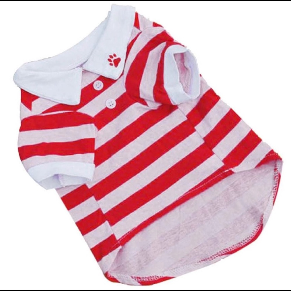 Red and White Strip Doggie 🐶 Shirt